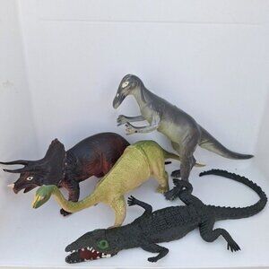 Imperial Dinosaur Alligator Triceratops Brontosaurus 1989 1985 Vintage Lot